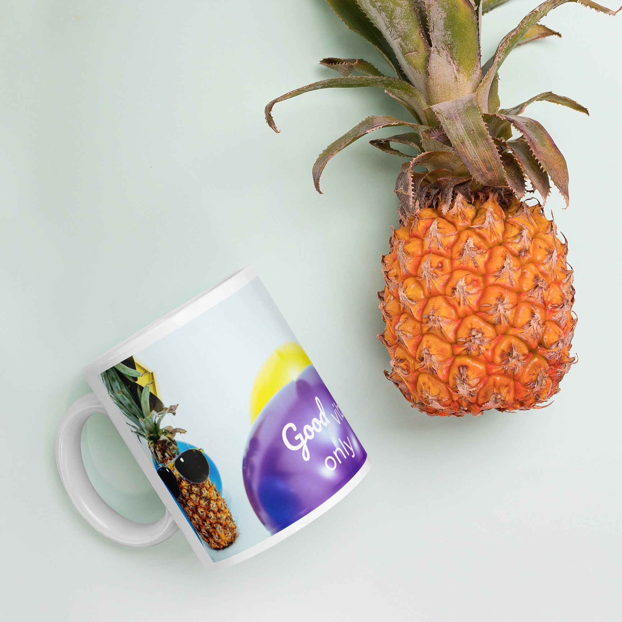 371 - tsgabrielle® • Good Vibes Only • Caneca Brilhante • Preta • Cerâmica • 3 Tamanhos