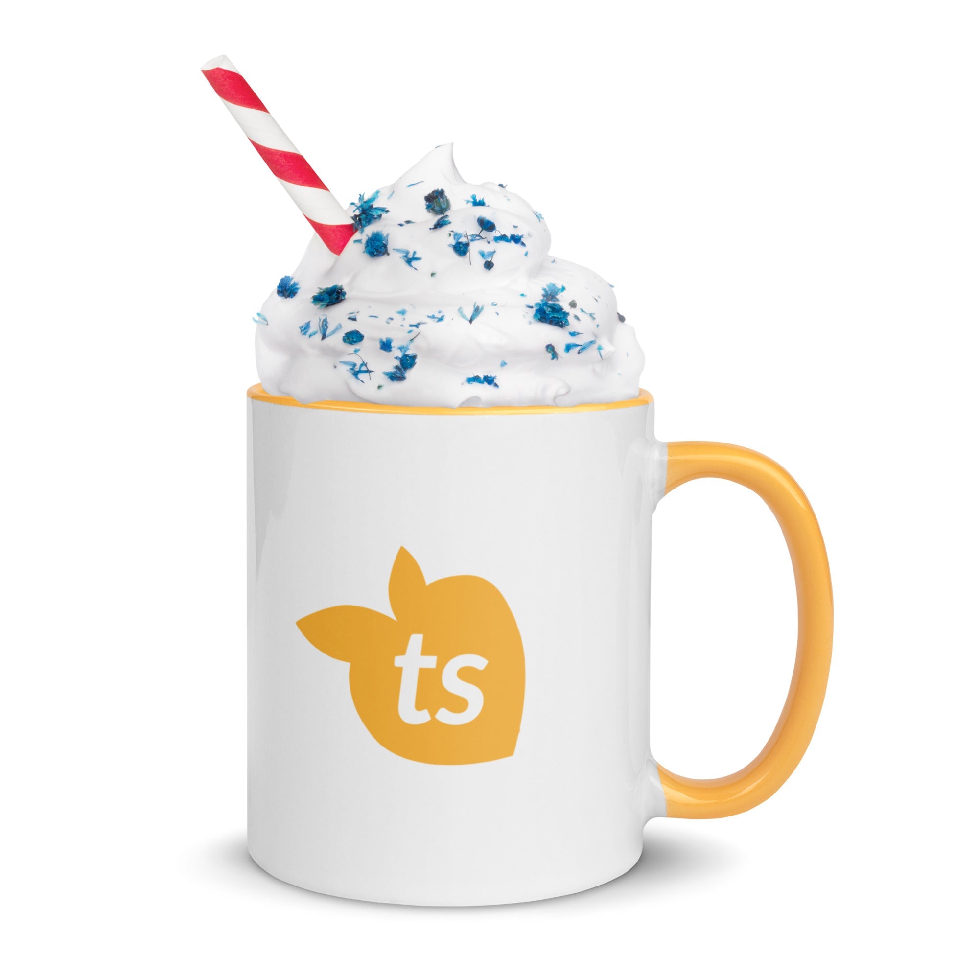 tsgabrielle® • Caneca com interior em amarelo dourado • Cerâmica • 11 oz