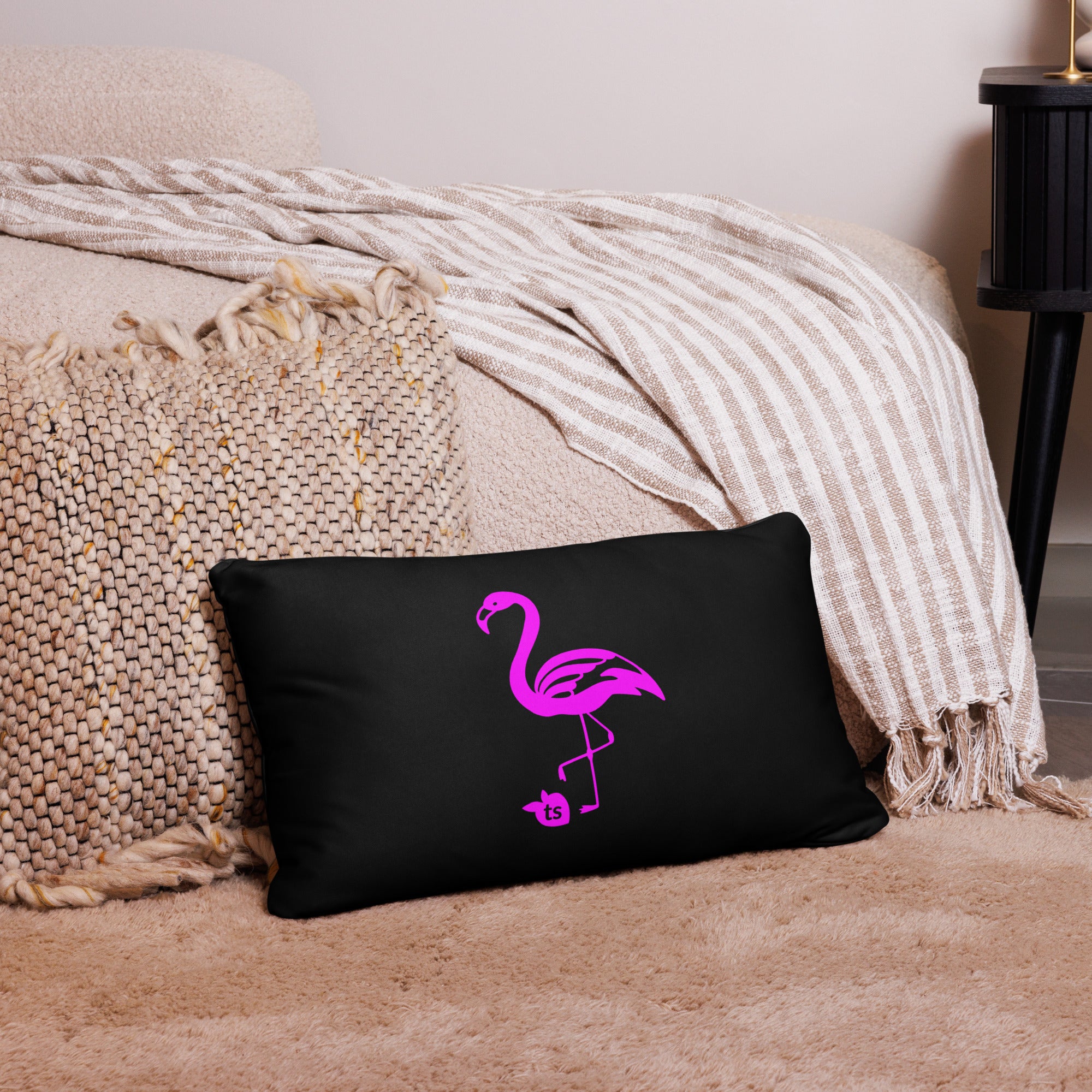 tsgabrielle® • Rosa Flamant • Almofadas • Preto • 3 tamanhos