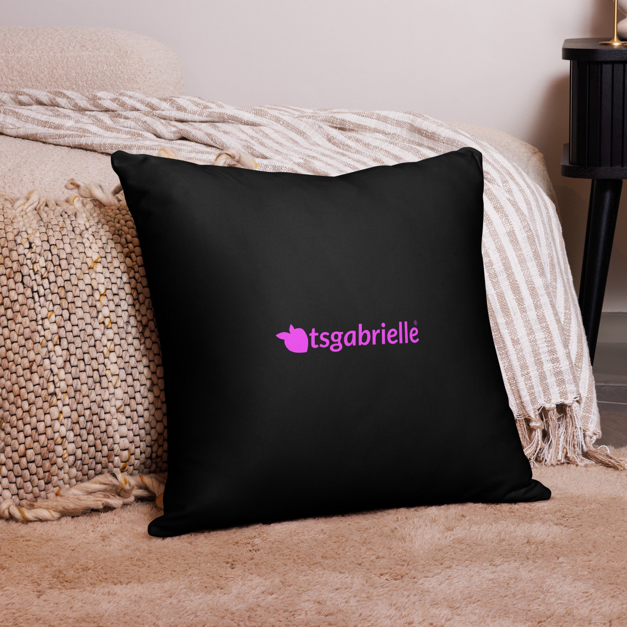 tsgabrielle® • Rosa Flamant • Almofadas • Preto • 3 tamanhos