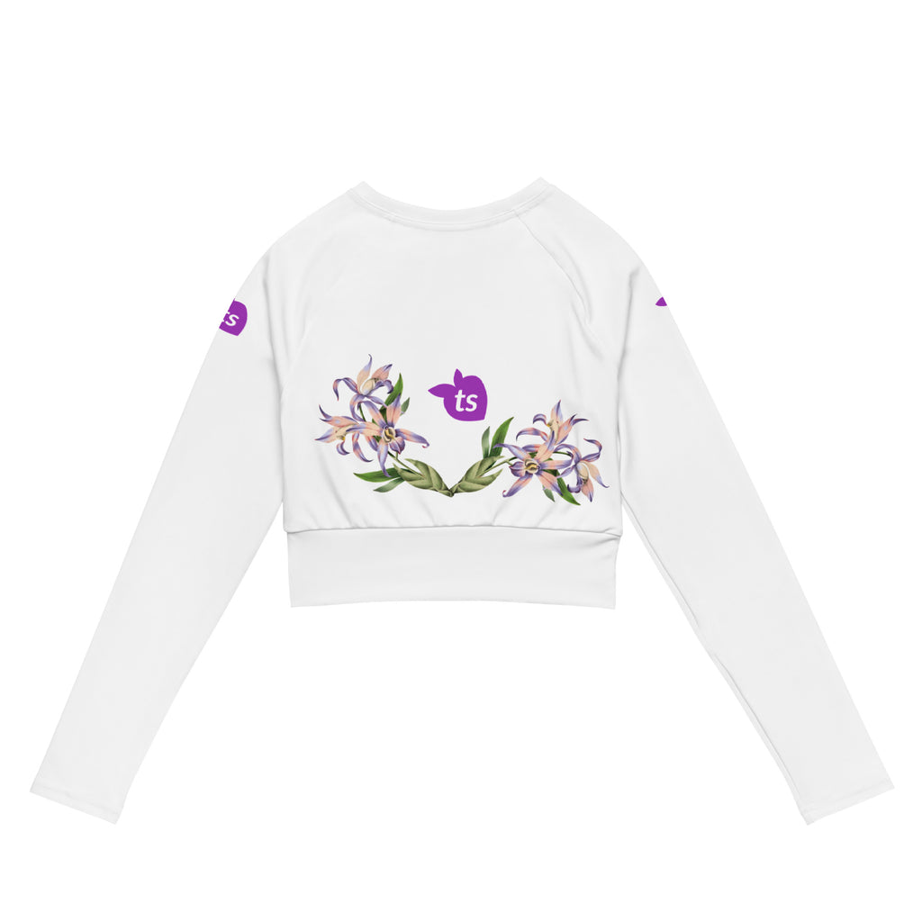 tsgabrielle® • Trans / Feminino • TransFLOWer • Top curto de manga comprida • Branco