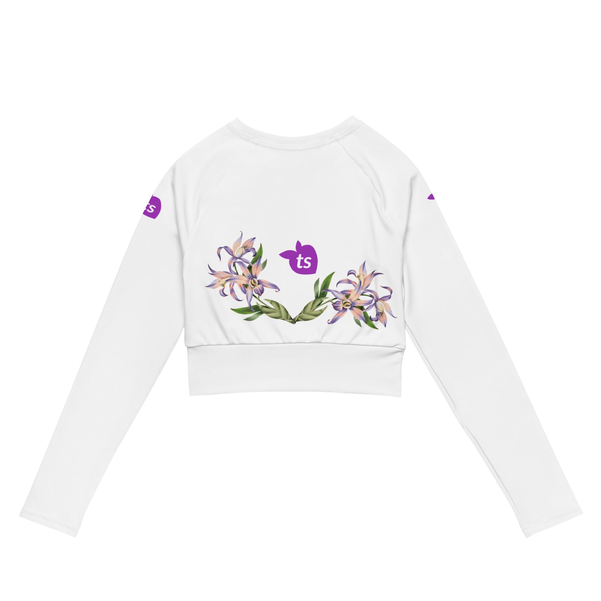 tsgabrielle® • Trans / Feminino • TransFLOWer • Top curto de manga comprida • Branco