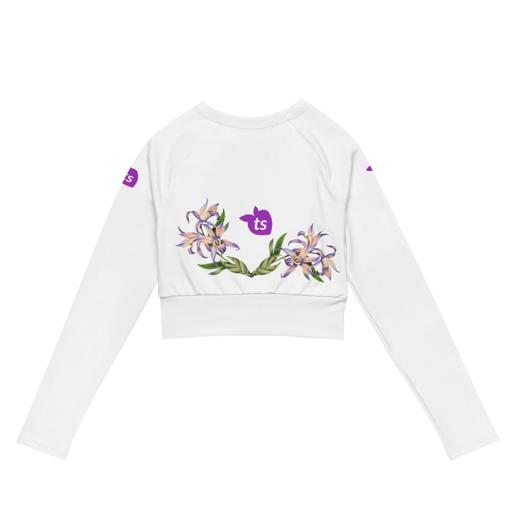 tsgabrielle® • Trans / Feminino • TransFLOWer • Top curto de manga comprida • Branco
