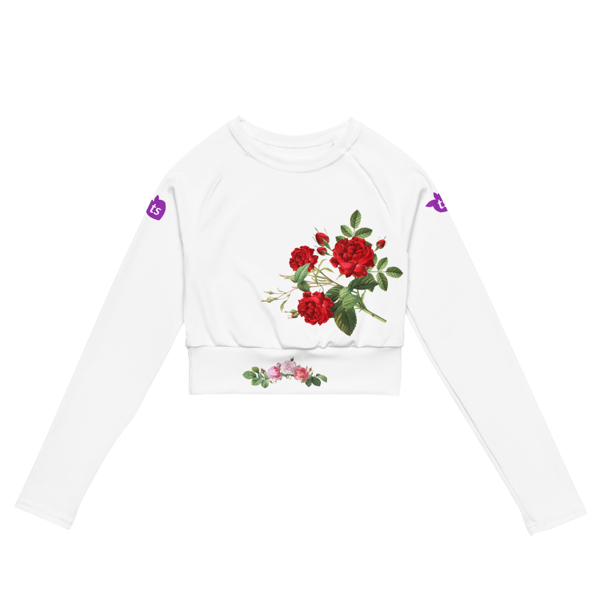 tsgabrielle® • Trans / Feminino • TransFLOWer • Top curto de manga comprida • Branco