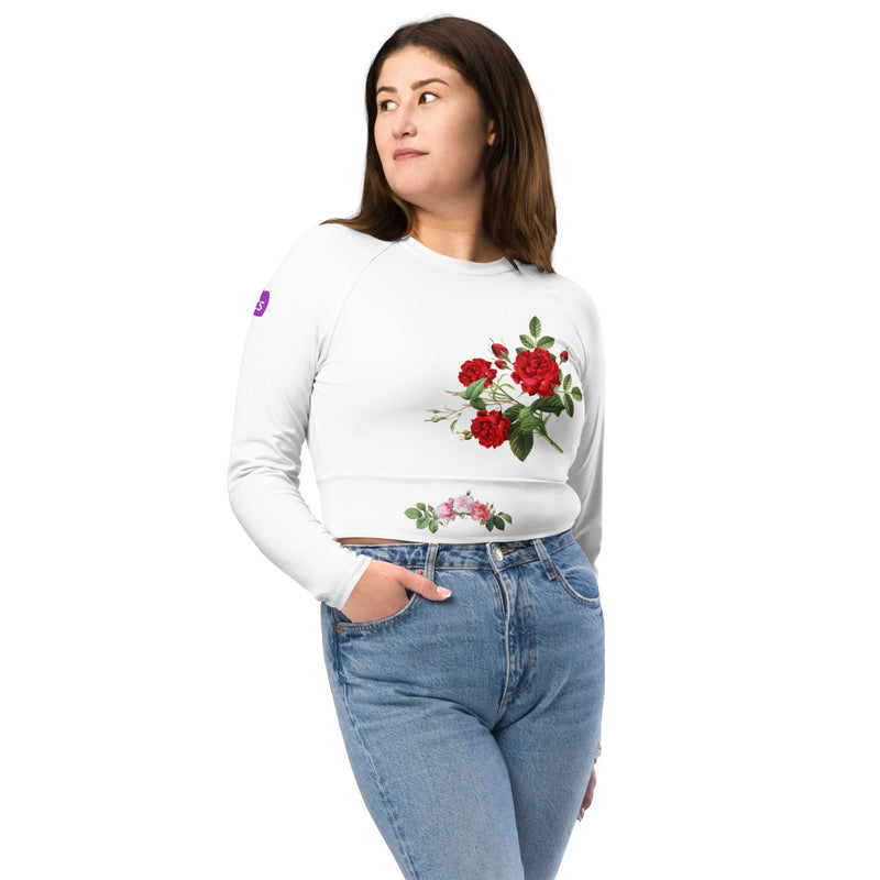 tsgabrielle® • Trans / Feminino • TransFLOWer • Top curto de manga comprida • Branco