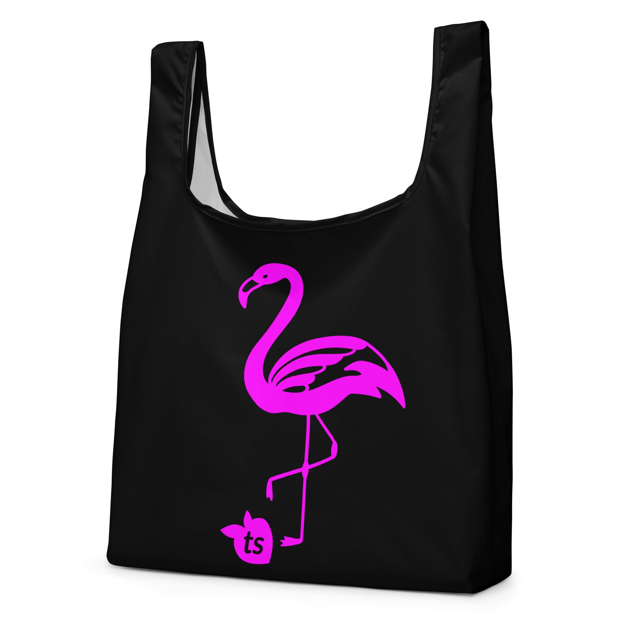 384 - tsgabrielle® • Rosa Flamant • Sacola de Compras • Preto