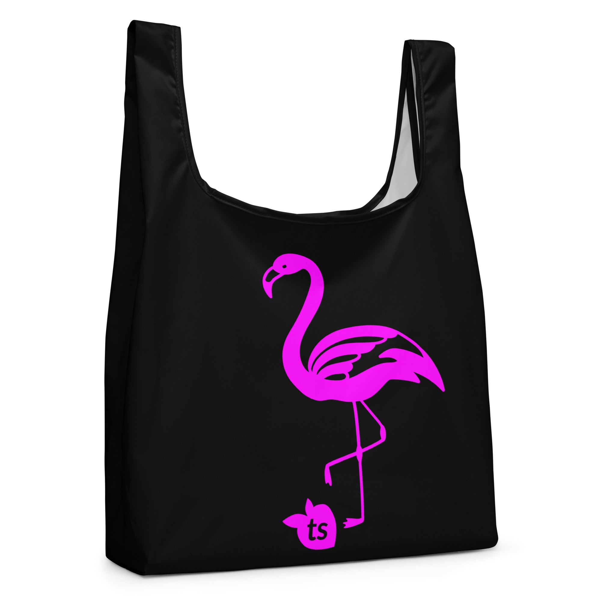384 - tsgabrielle® • Rosa Flamant • Sacola de Compras • Preto