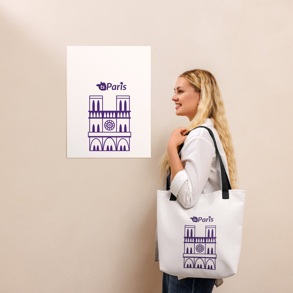 tsgabrielle® • Paris - Catedral de Notre-Dame • Sacola • Branca • 39 x 39 cm