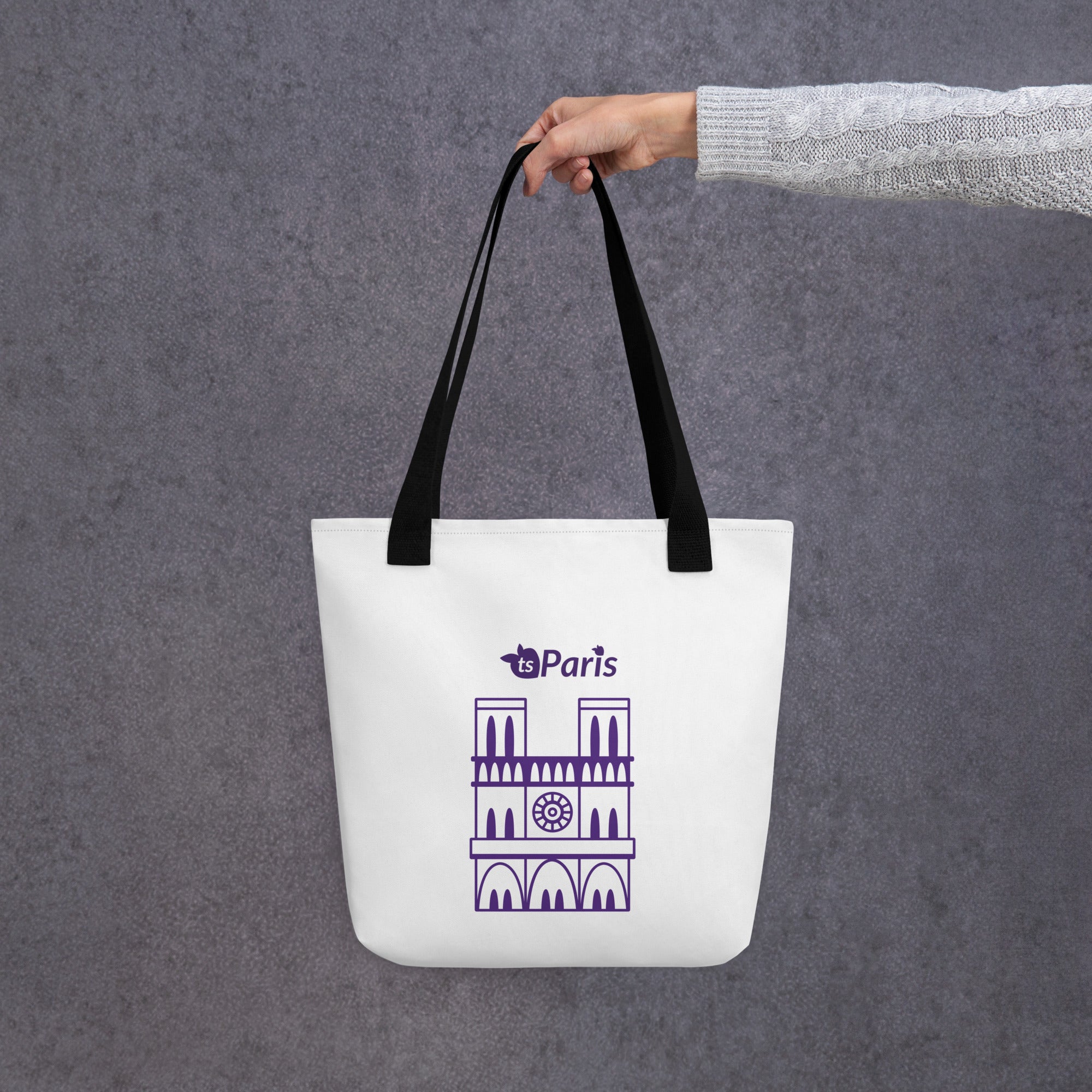 tsgabrielle® • Paris - Catedral de Notre-Dame • Sacola • Branca • 39 x 39 cm