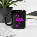 tsgabrielle • Rosa Flamant • Caneca Brilhante • Preta • Cerâmica • 2 Tamanhos
