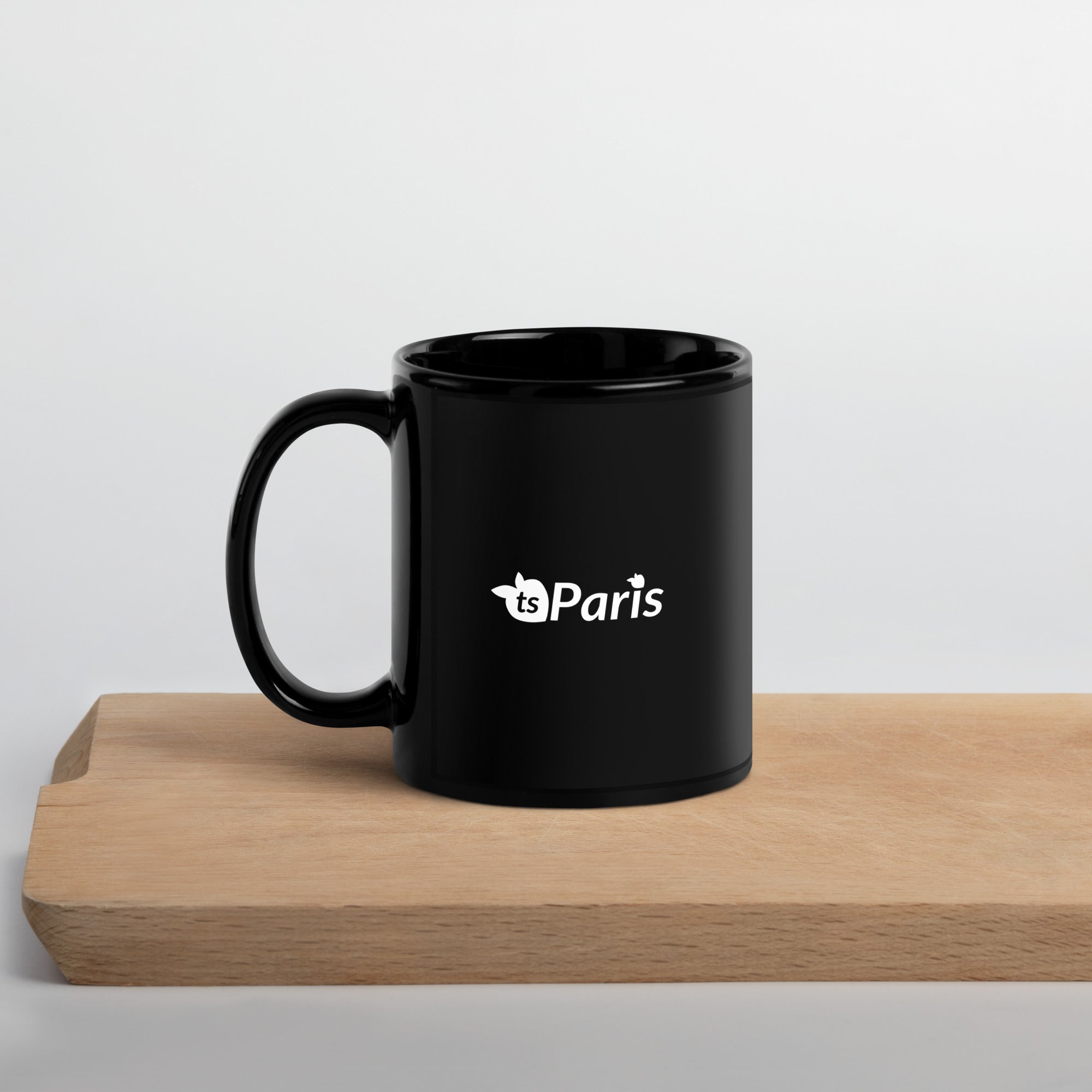 tsgabrielle® • Paris • Caneca Brilhante • Preta • Cerâmica • 2 Tamanhos