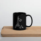 tsgabrielle® • Paris • Caneca Brilhante • Preta • Cerâmica • 2 Tamanhos