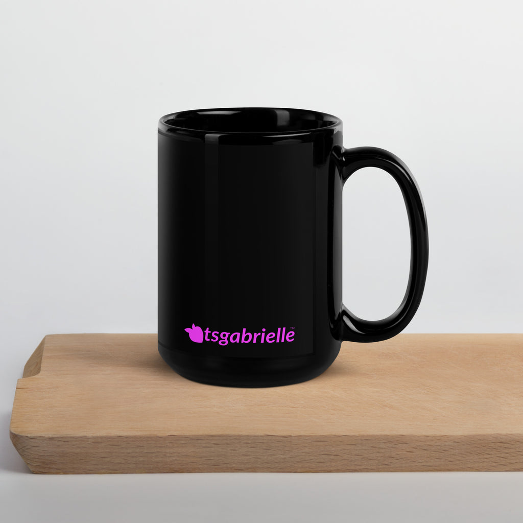 tsgabrielle • Rosa Flamant • Caneca Brilhante • Preta • Cerâmica • 2 Tamanhos