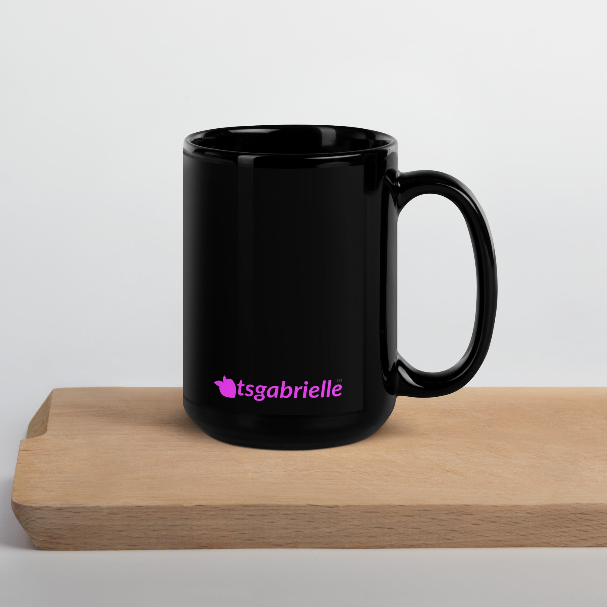 tsgabrielle • Rosa Flamant • Caneca Brilhante • Preta • Cerâmica • 2 Tamanhos