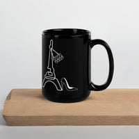 tsgabrielle® • Paris • Caneca Brilhante • Preta • Cerâmica • 2 Tamanhos