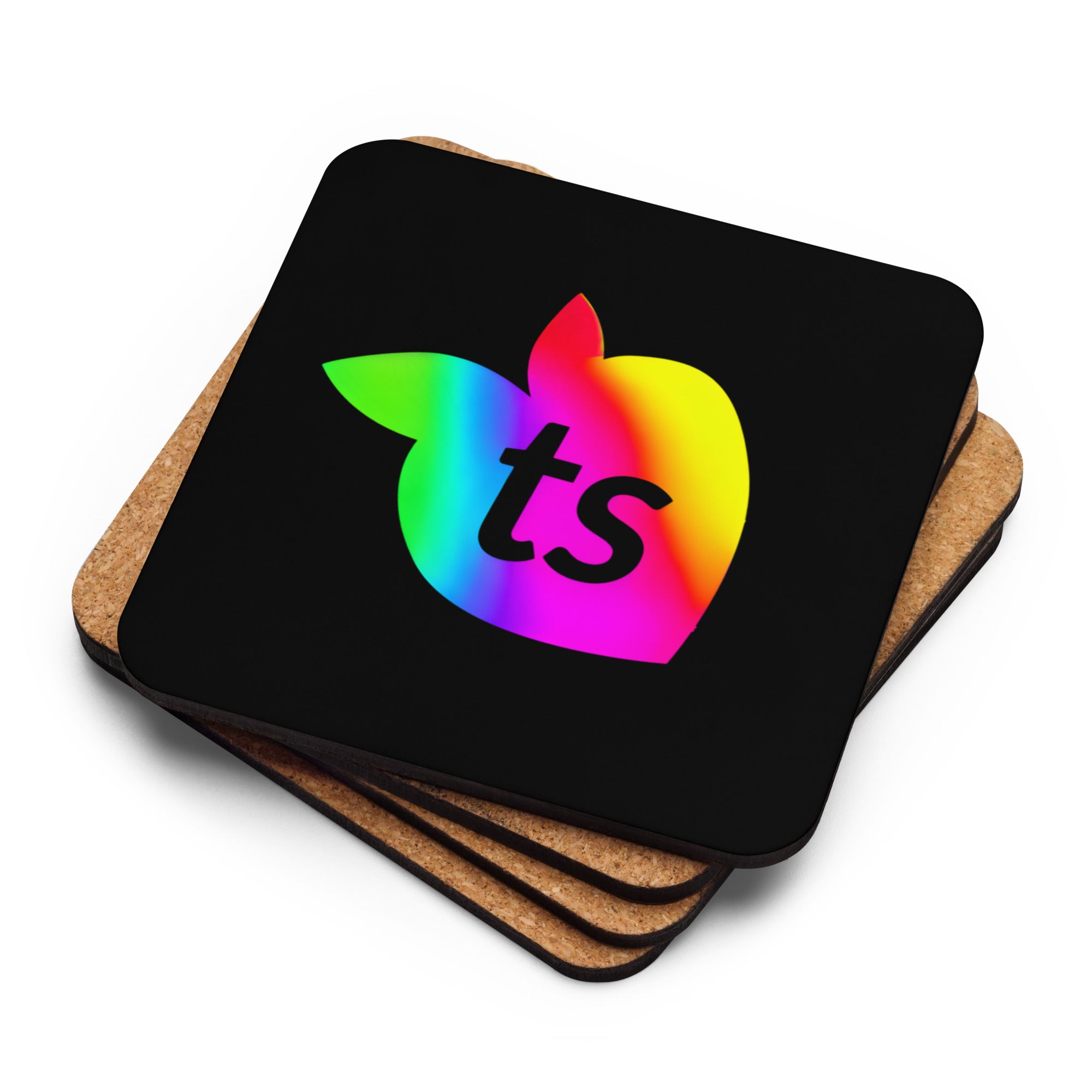 tsgabrielle® • Pride 25 • Porta-copos com fundo de cortiça • Preto