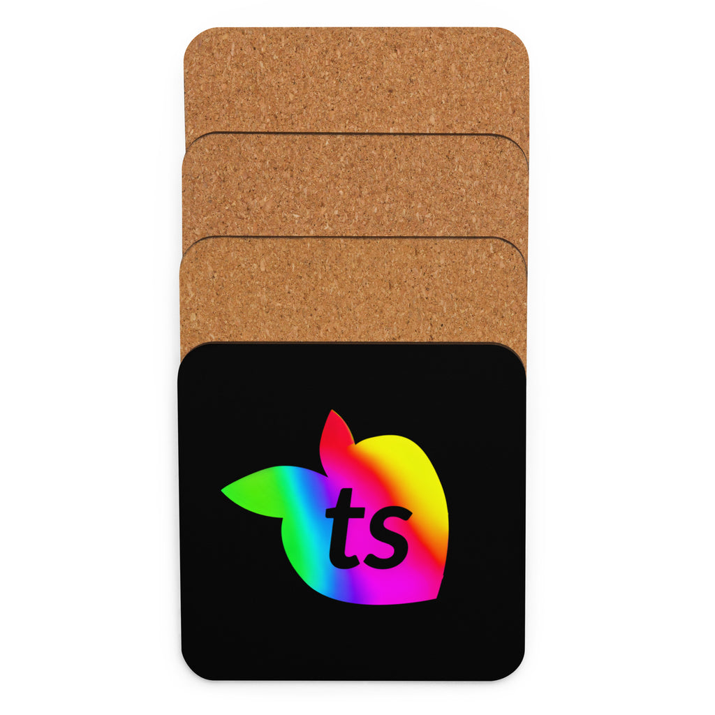 tsgabrielle® • Pride 25 • Porta-copos com fundo de cortiça • Preto