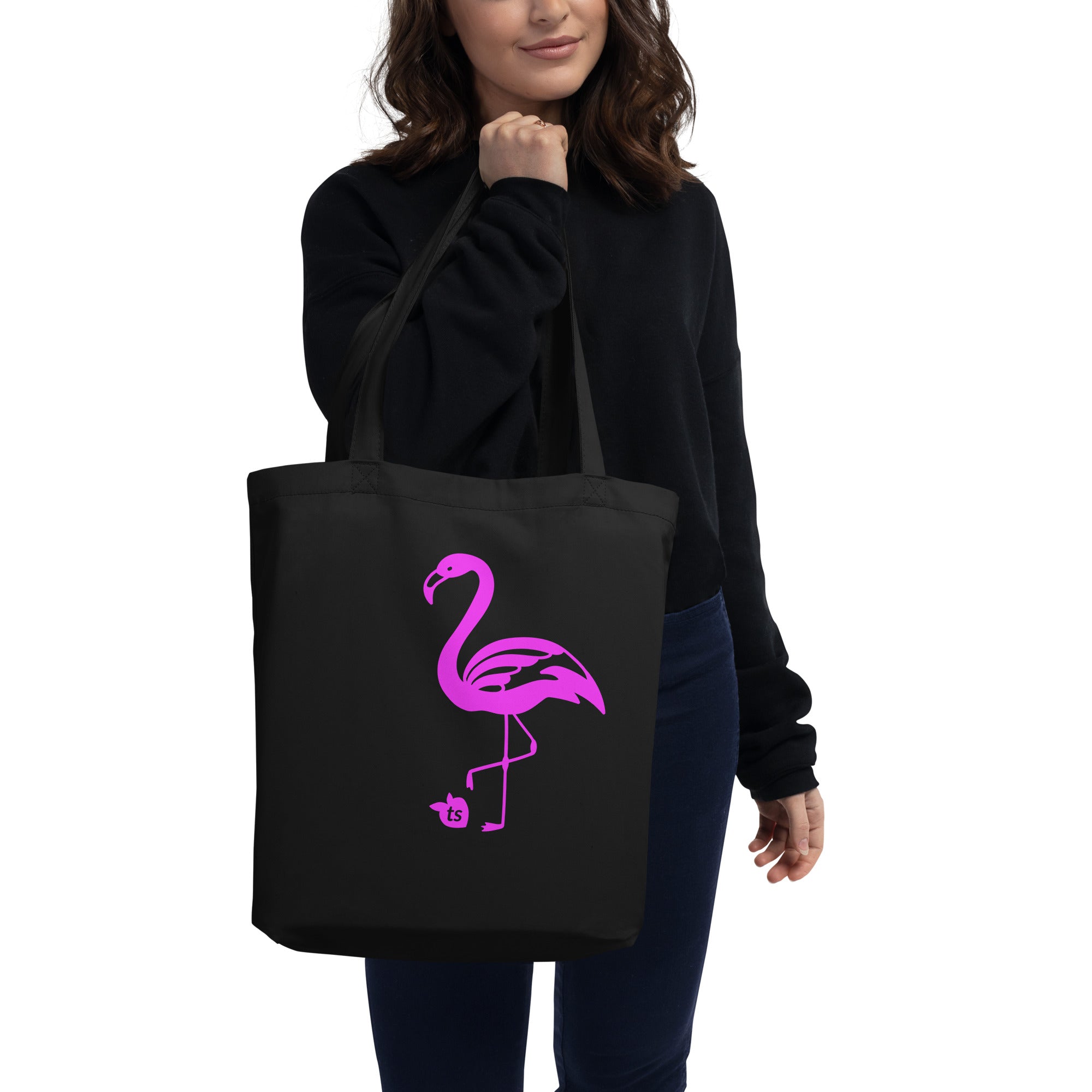 24 - tsgabrielle® • Rosa Flamant • Bolsa • Preto • 100% Algodão Orgânico