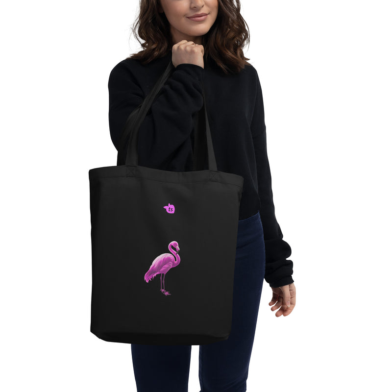 tsgabrielle® • Rosa Flamant 🦩 • Bolsa • Preta • 100% Algodão Orgânico