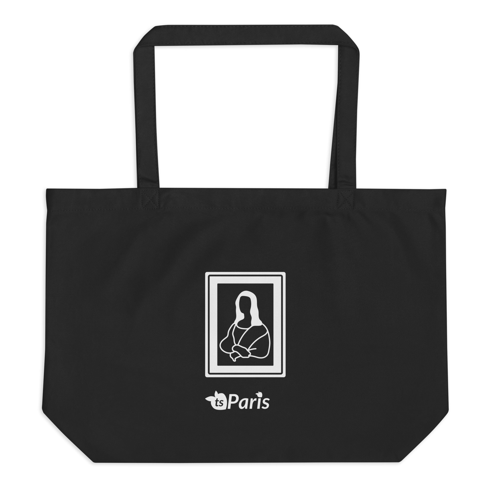 tsgabrielle® • Paris - Da Vinci • Bolsa Tote Grande • Preta • Algodão Orgânico