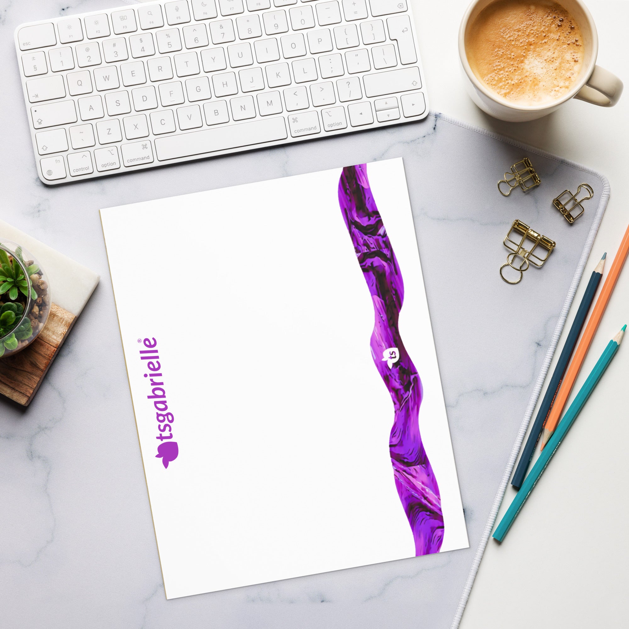 tsgabrielle® • Bloco de notas • Branco • 3 tamanhos