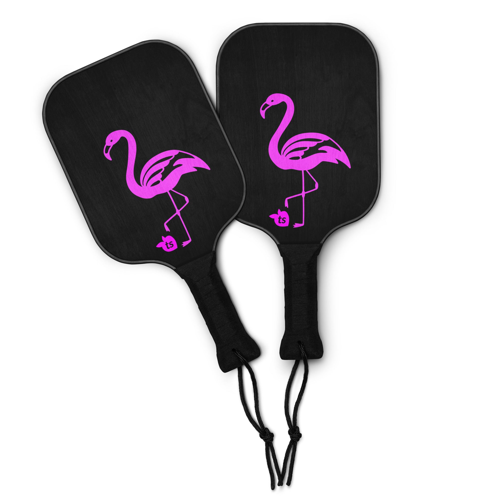 400 - tsgarielle® • Rosa Flamant • Conjunto de raquetes de pickleball • Preto