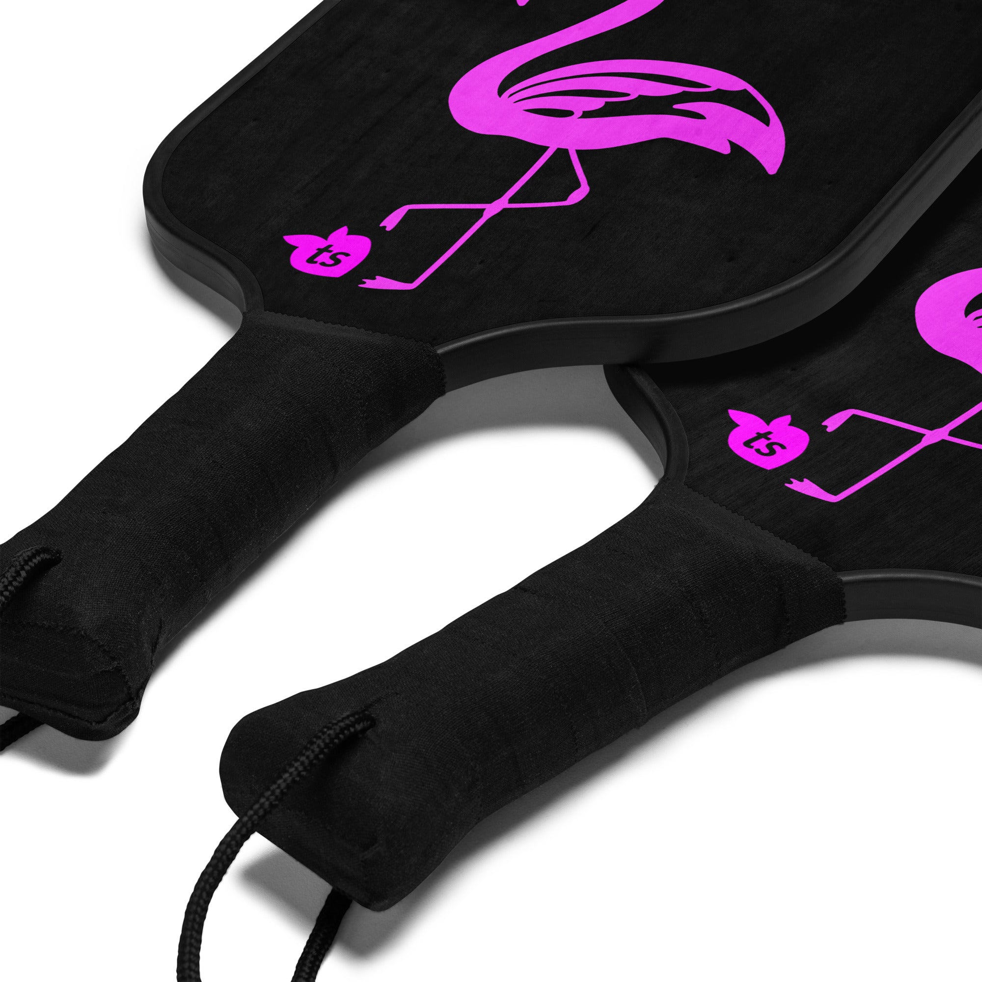 400 - tsgarielle® • Rosa Flamant • Conjunto de raquetes de pickleball • Preto