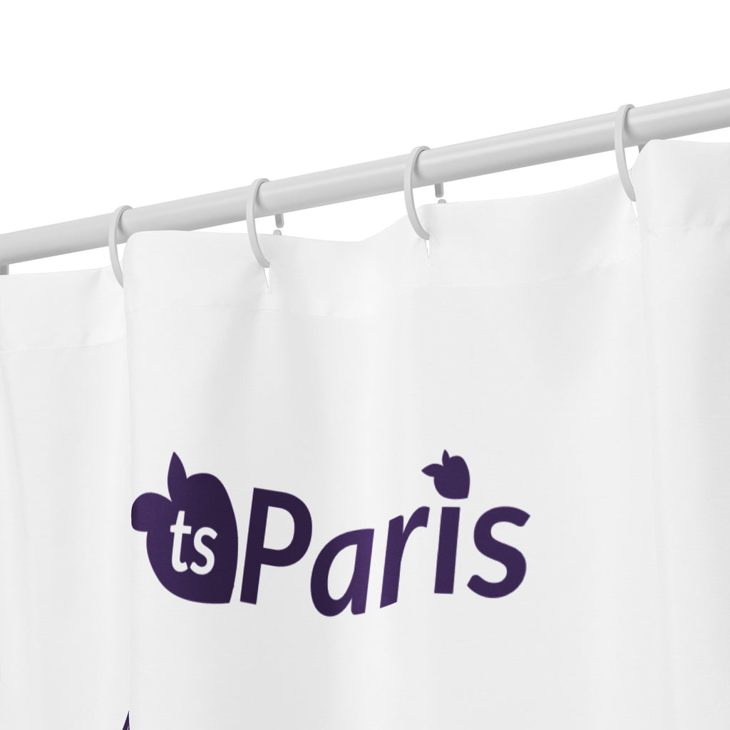 tsgabrielle® • Paris - Semana de Moda • Cortina de Chuveiro • Branca • 71” x 74”