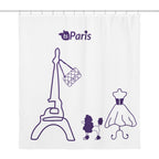 tsgabrielle® • Paris - Semana de Moda • Cortina de Chuveiro • Branca • 71” x 74”
