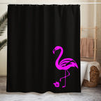 tsgabrielle® • Rosa Flamant • Cortina de Chuveiro • Preto • 180 x 188 cm