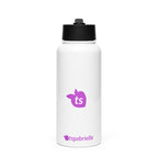 tsgabrielle® • Garrafa de água com tampa de canudo • Branca • Aço inoxidável • 32 oz