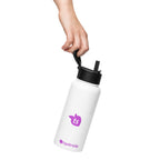 tsgabrielle® • Garrafa de água com tampa de canudo • Branca • Aço inoxidável • 32 oz