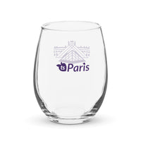 tsgabrielle® • Paris – A Pirâmide do Louvre • Taça de vinho sem haste • 15 oz