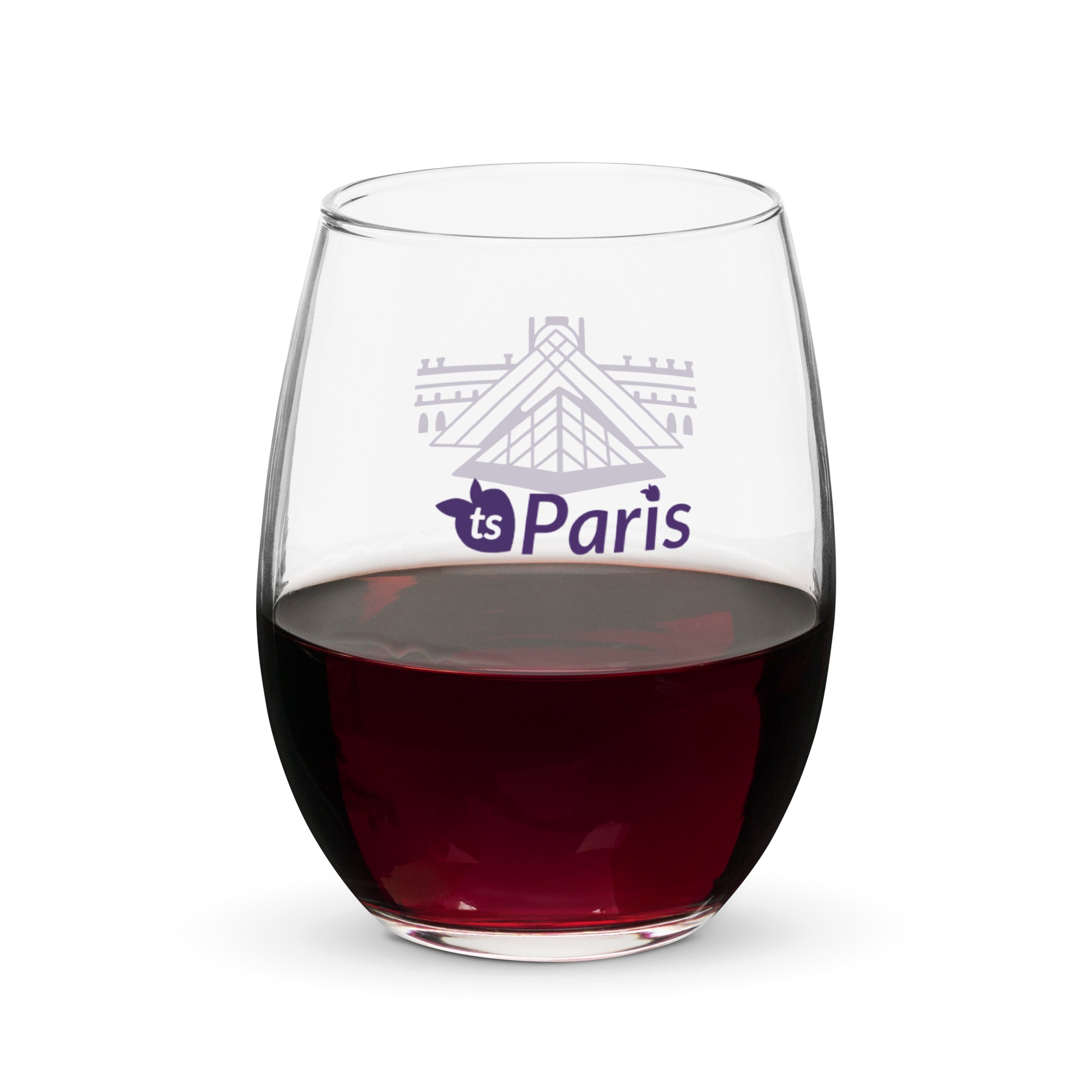 tsgabrielle® • Paris – A Pirâmide do Louvre • Taça de vinho sem haste • 15 oz