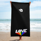 402 - tsgabrielle® • Pride 25 - Love • Toalha • Preta • 76 x 152 cm