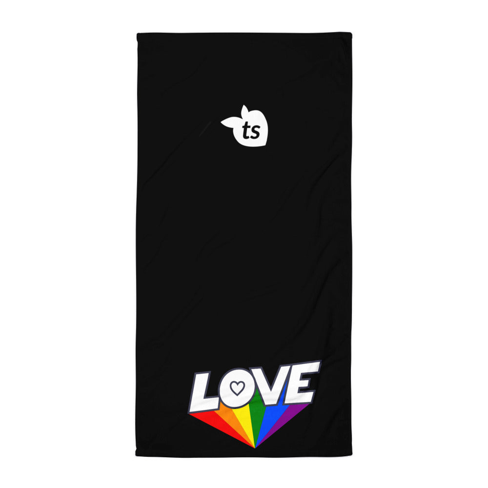 402 - tsgabrielle® • Pride 25 - Love • Toalha • Preta • 76 x 152 cm