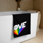 402 - tsgabrielle® • Pride 25 - Love • Toalha • Preta • 76 x 152 cm