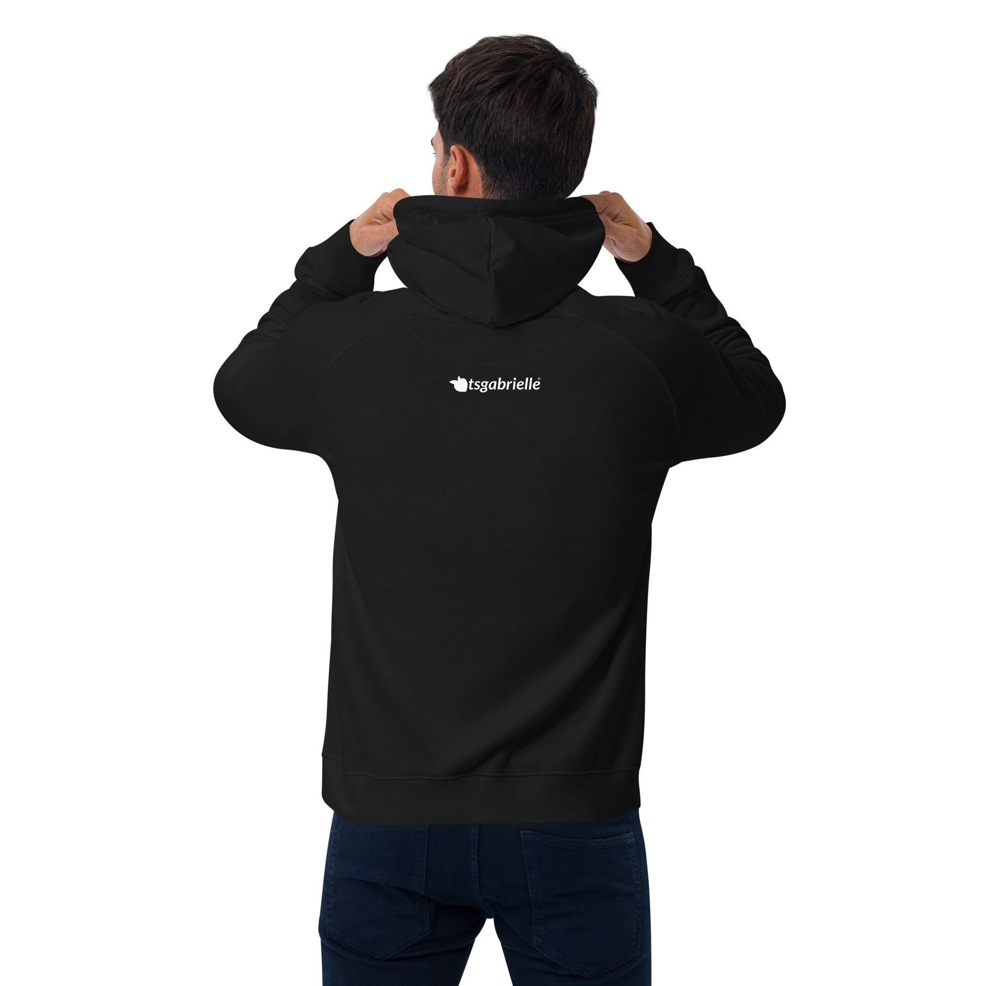 tsgabrielle® • Para Ele 👔 • 🌈Orgulho 25 • Moletom Raglan Ecológico • Preto • 100% Algodão Orgânico
