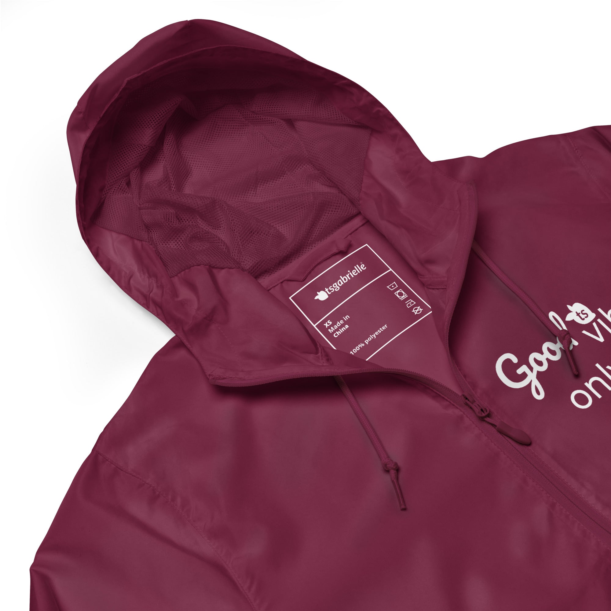 tsgabrielle® • Para Ela 👗 Só Boas Vibrações • Jaqueta Corta-Vento Leve com Zíper • 7 Cores