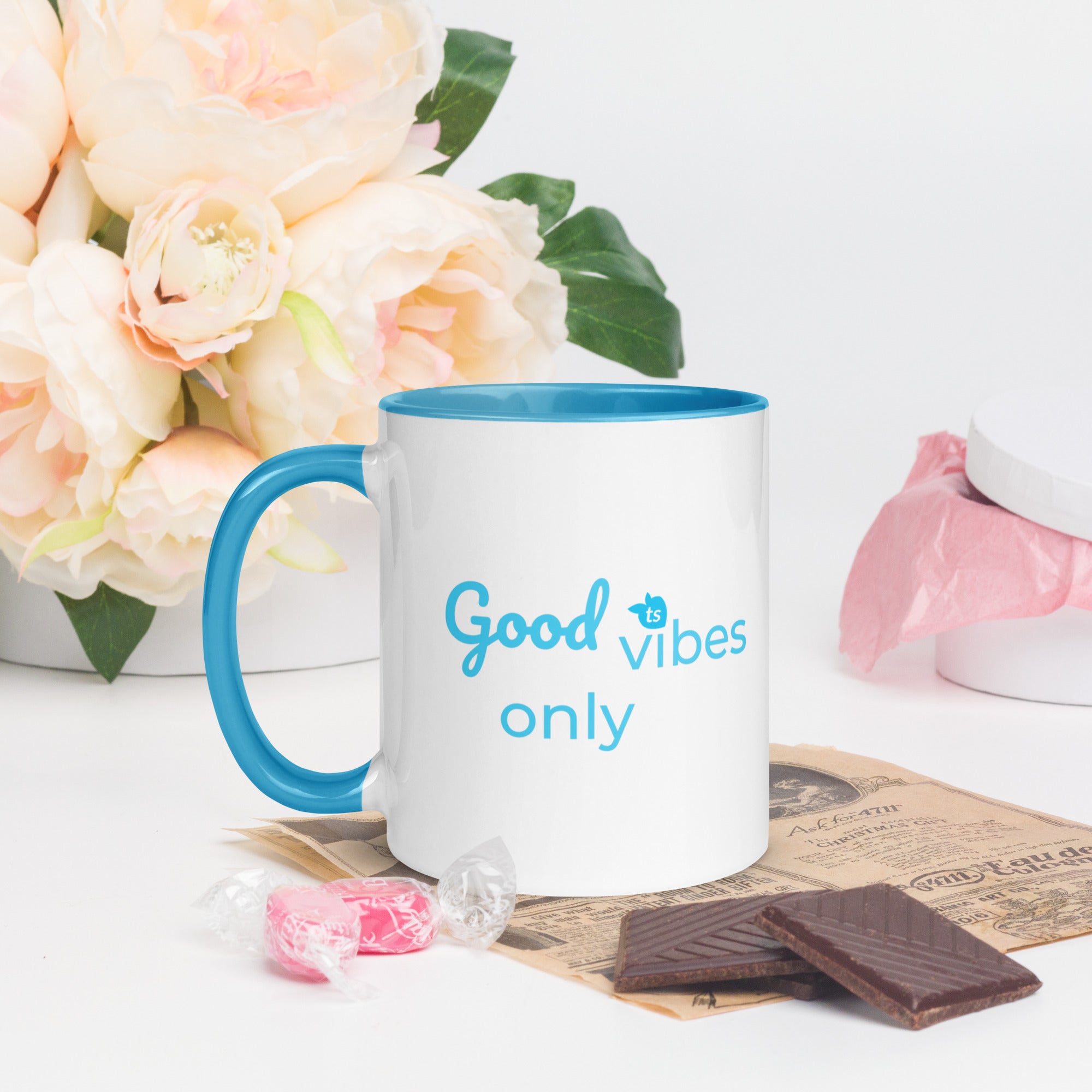 tsgabrielle® • Good Vibes Only • Caneca com cor dentro • Cerâmica • 11 oz