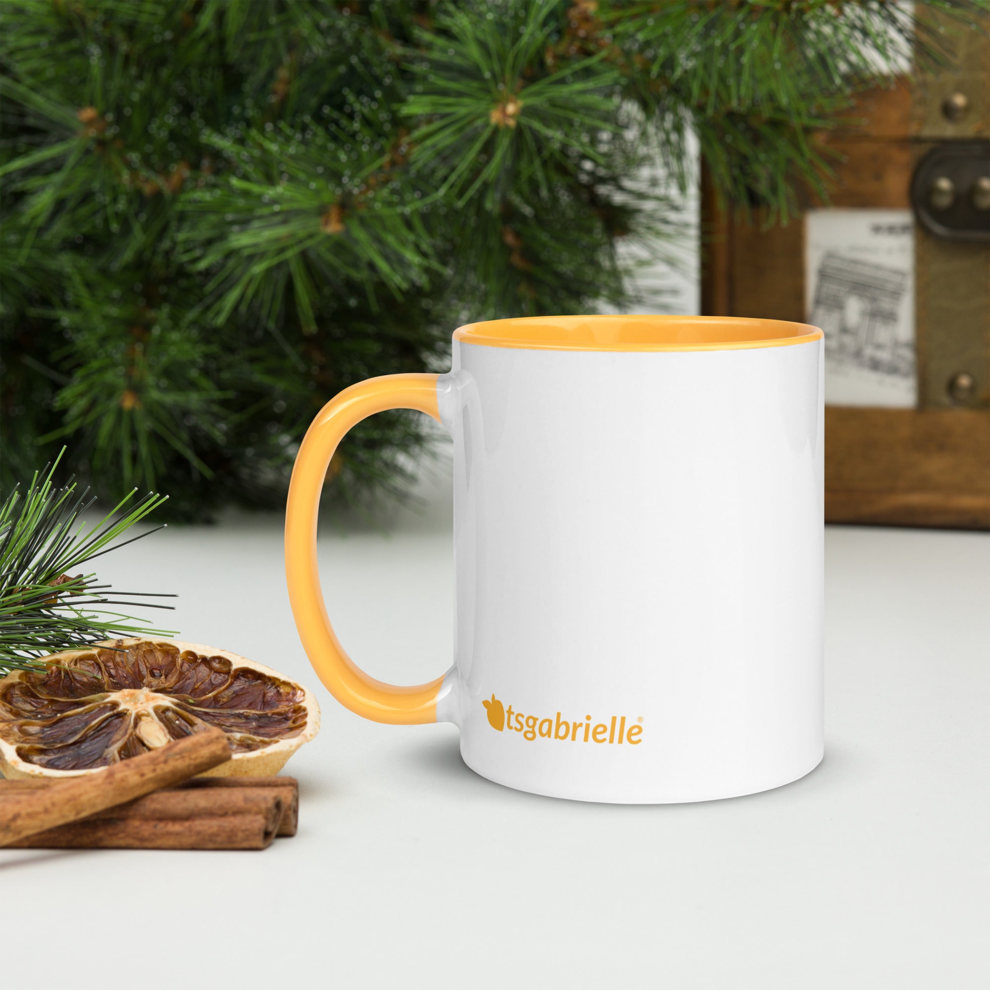 tsgabrielle® • Caneca com Cor Amarelo Dourado no Interior • 325 ml