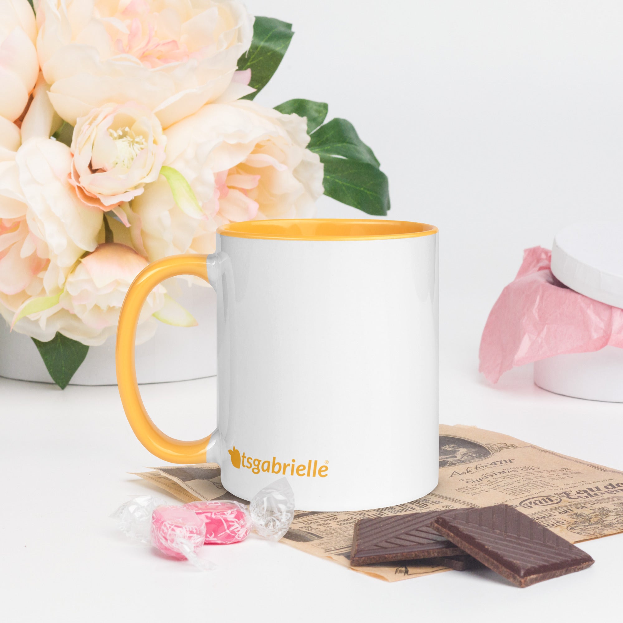 tsgabrielle® • Caneca com Cor Amarelo Dourado no Interior • 325 ml