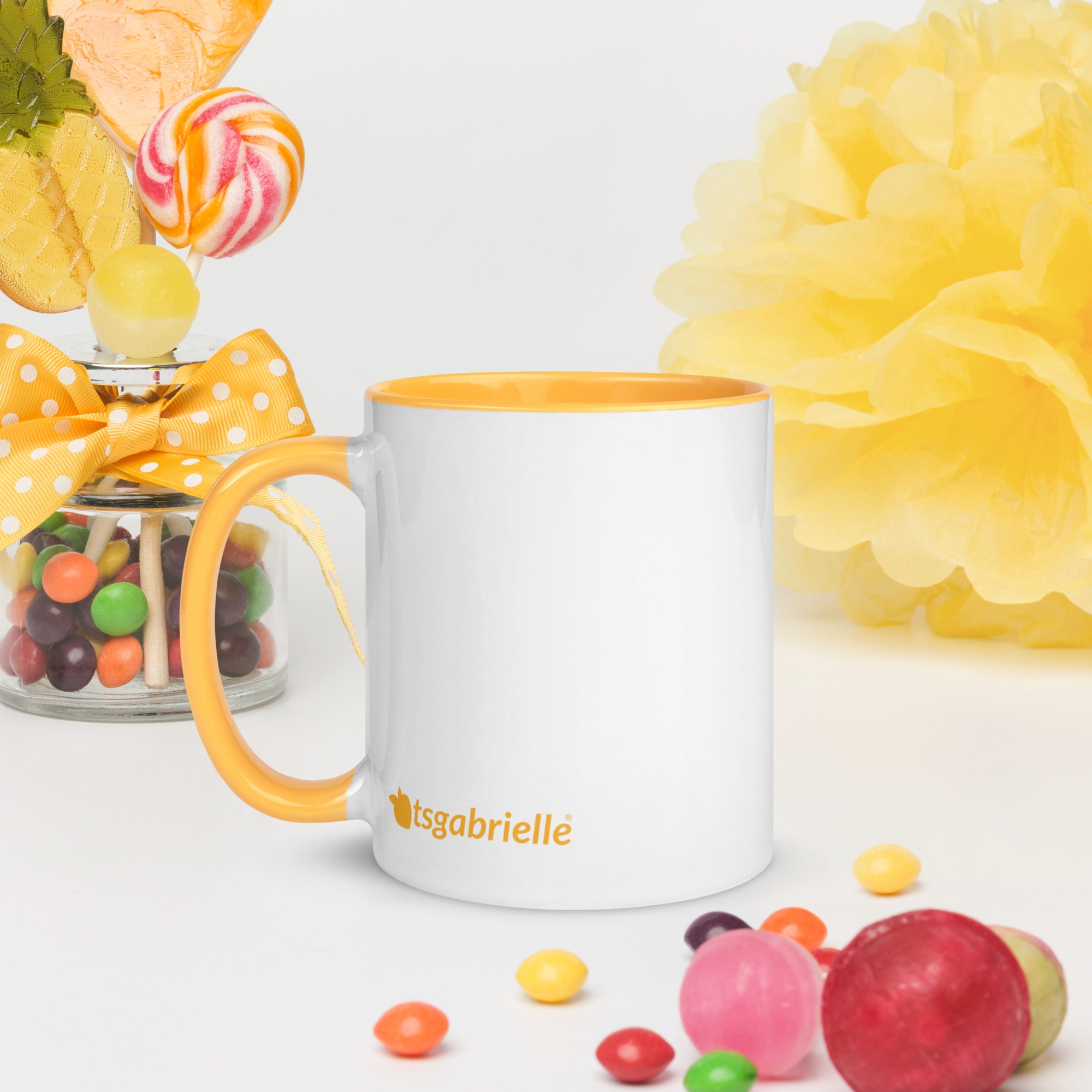 tsgabrielle® • Caneca com Cor Amarelo Dourado no Interior • 325 ml