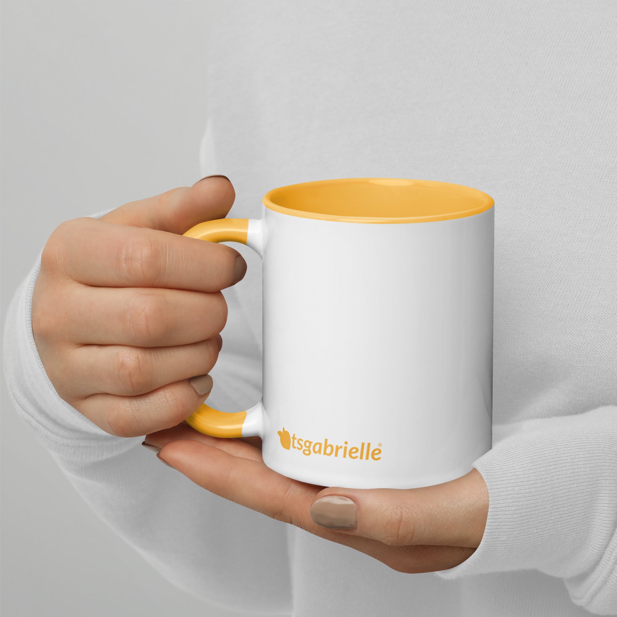 tsgabrielle® • Caneca com Cor Amarelo Dourado no Interior • 325 ml