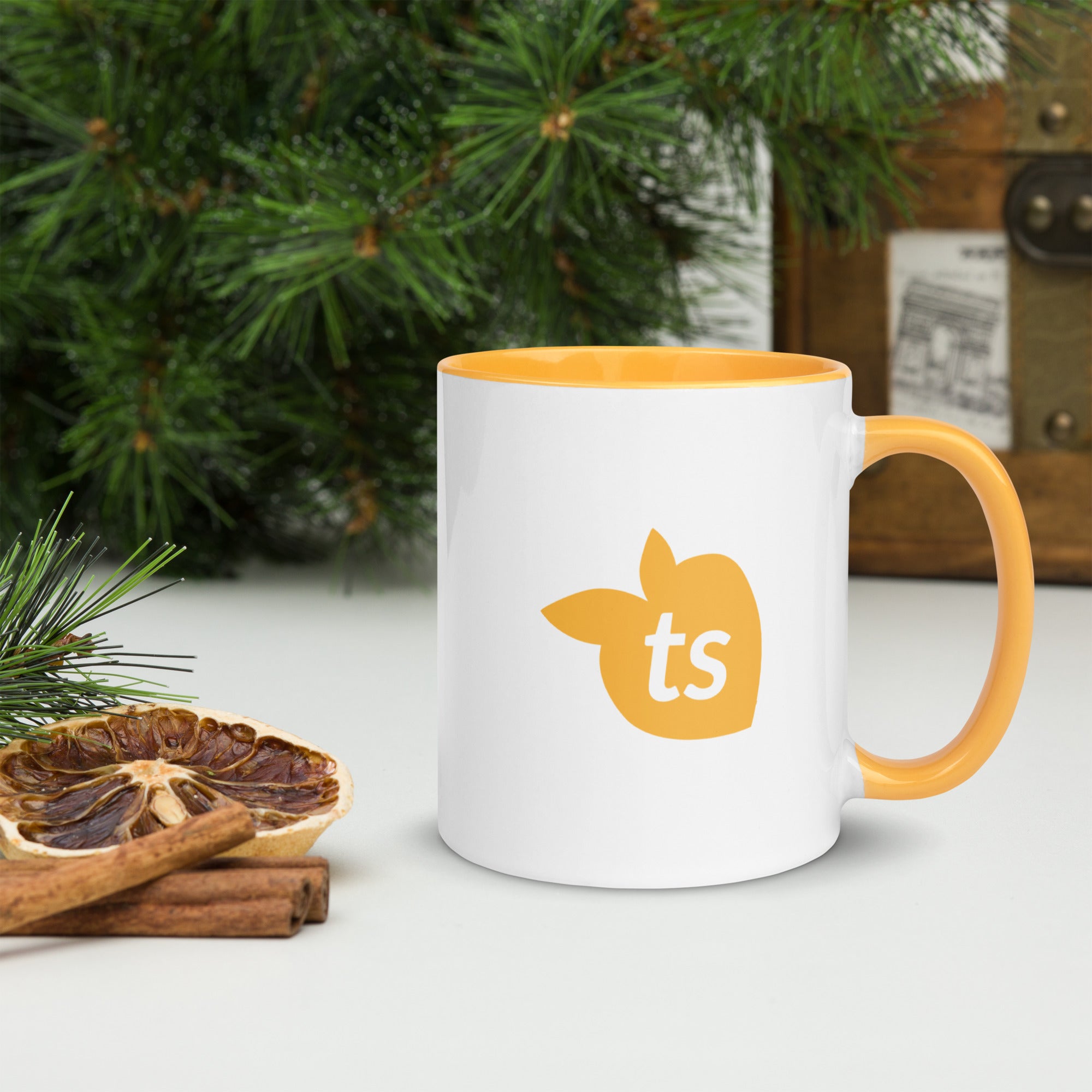 tsgabrielle® • Caneca com Cor Amarelo Dourado no Interior • 325 ml
