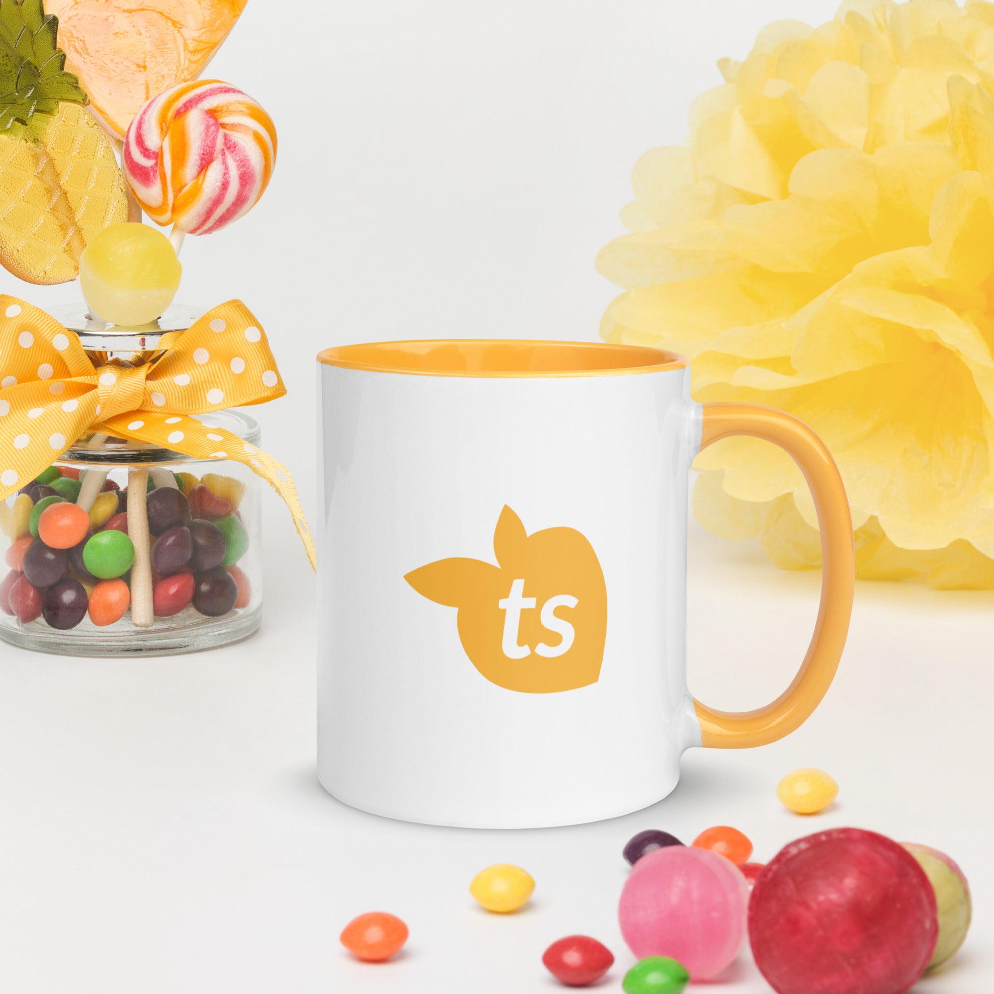 tsgabrielle® • Caneca com Cor Amarelo Dourado no Interior • 325 ml