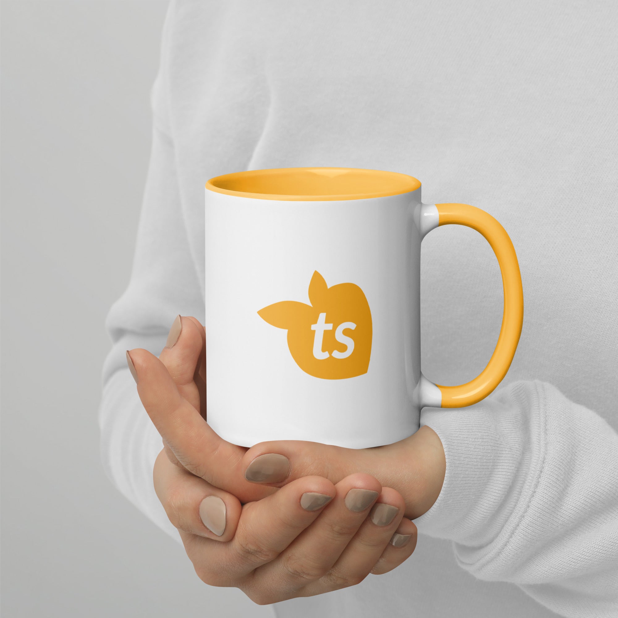tsgabrielle® • Caneca com Cor Amarelo Dourado no Interior • 325 ml