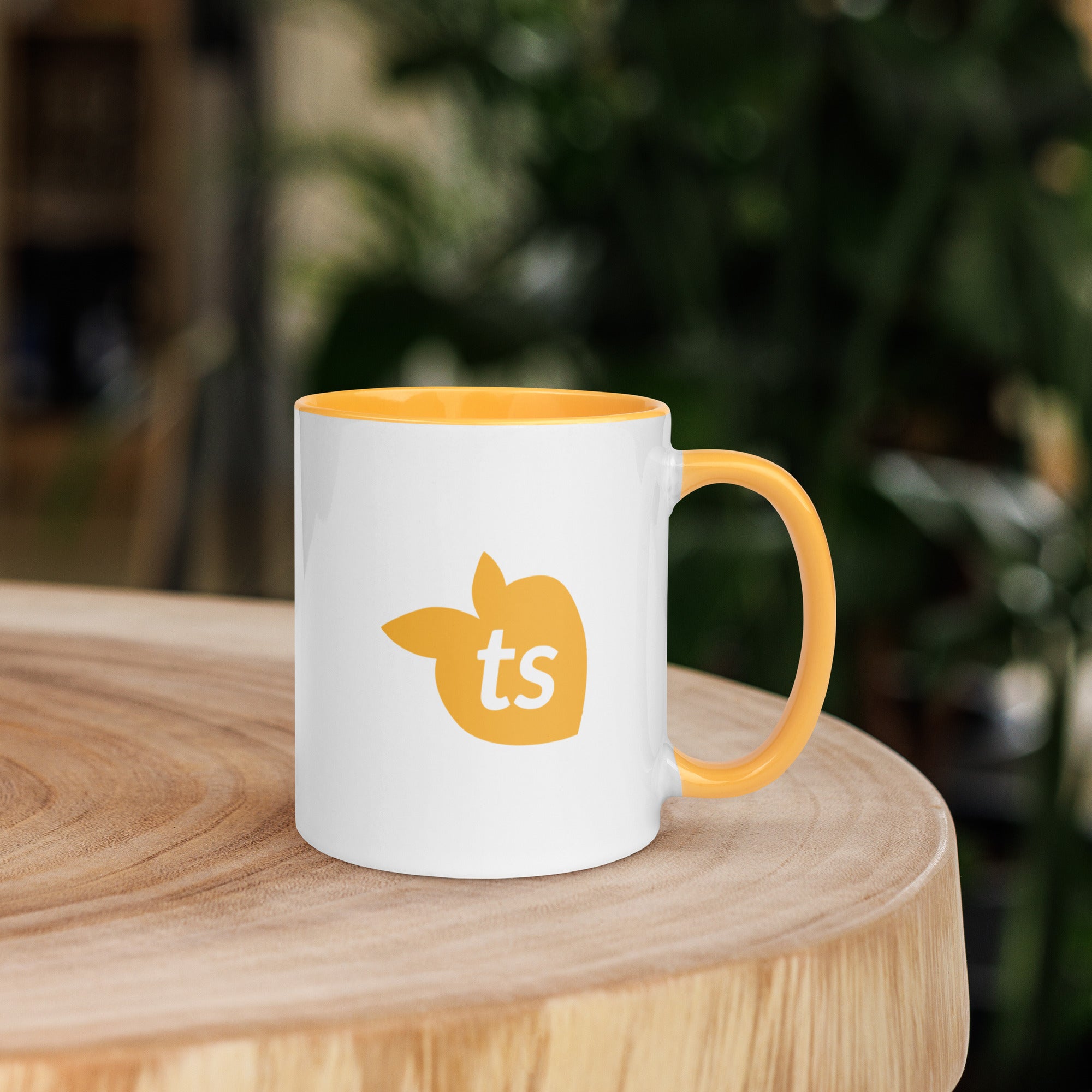 tsgabrielle® • Caneca com Cor Amarelo Dourado no Interior • 325 ml