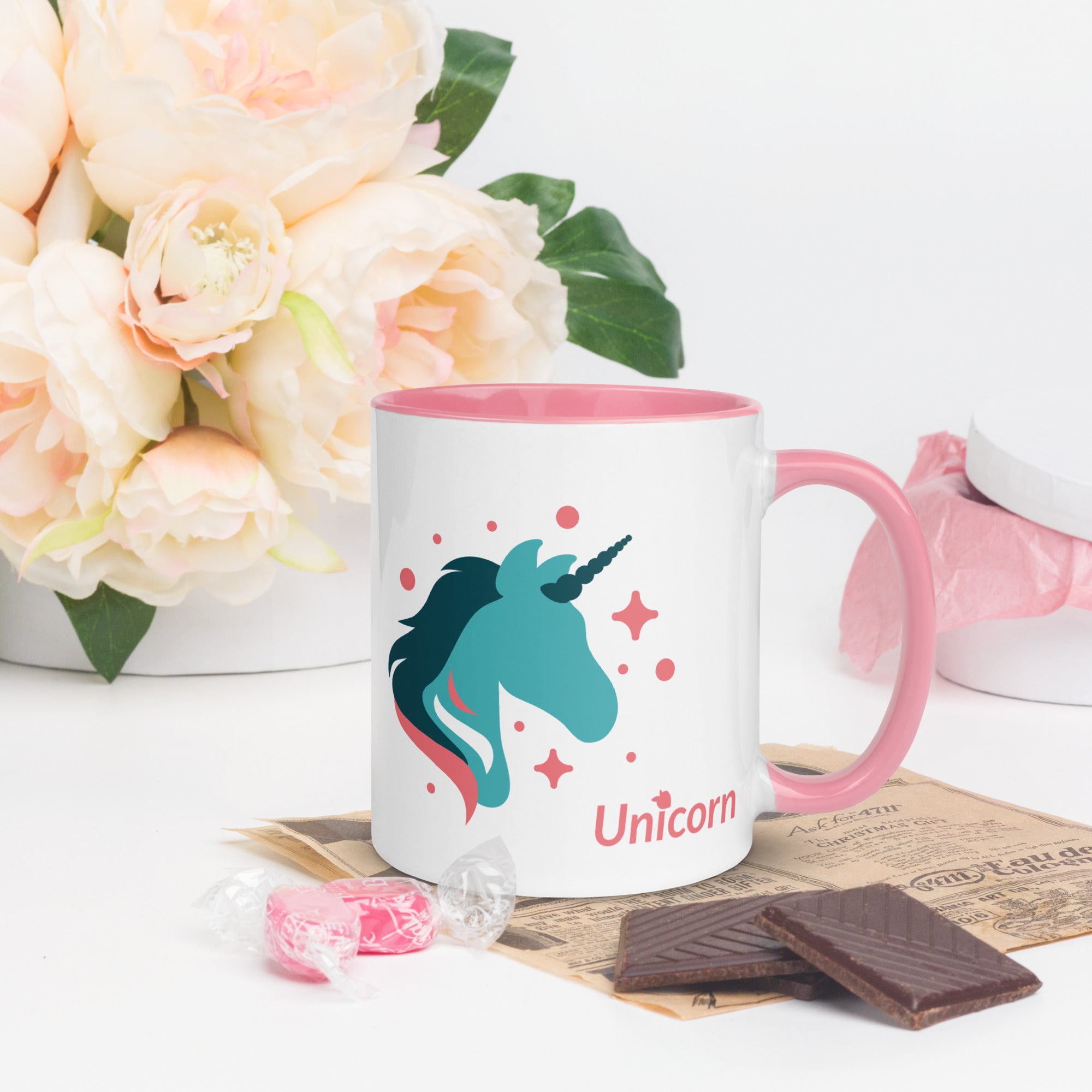 tsgabrielle • Caneca com cor dentro • Unicórnio - Seraphina • Cerâmica • 11 OZ