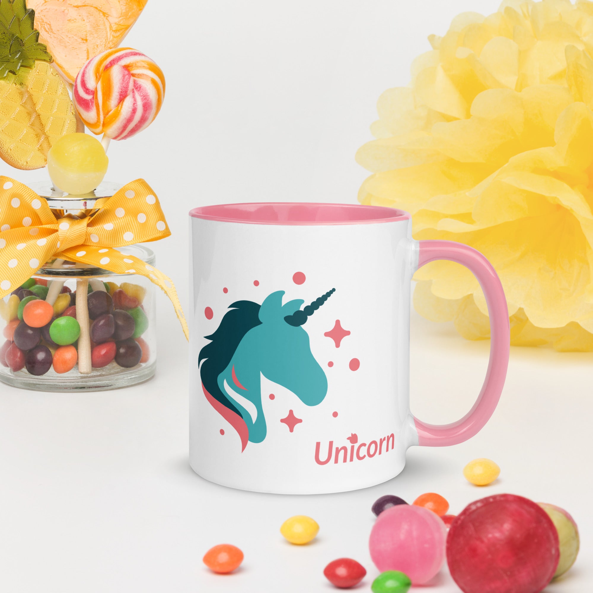 tsgabrielle® • Caneca com interior colorido • 🦄 Unicórnio - Seraphina • Cerâmica • 325 ml